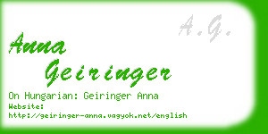 anna geiringer business card